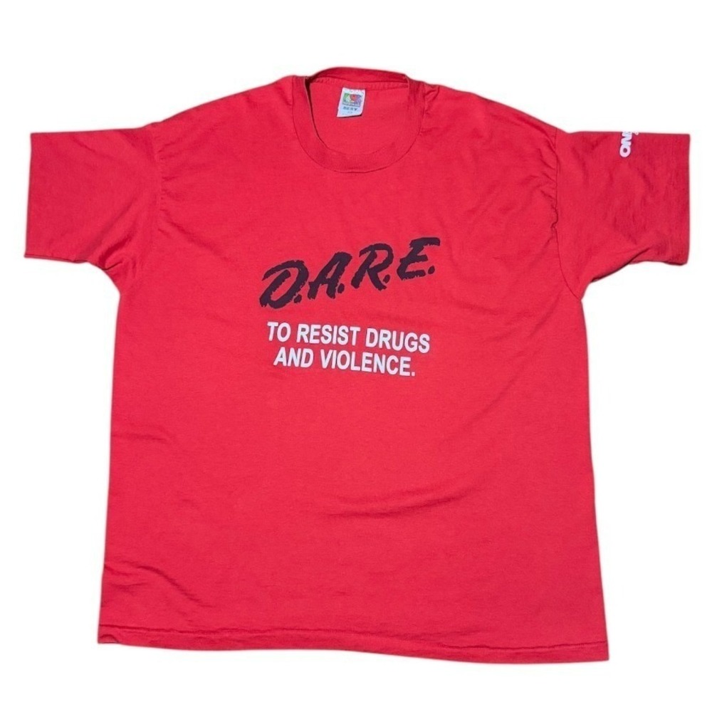 Vintage 90s DARE To Resist Drugs Bank Promo Graphic Logo Single Stitch T-shirt